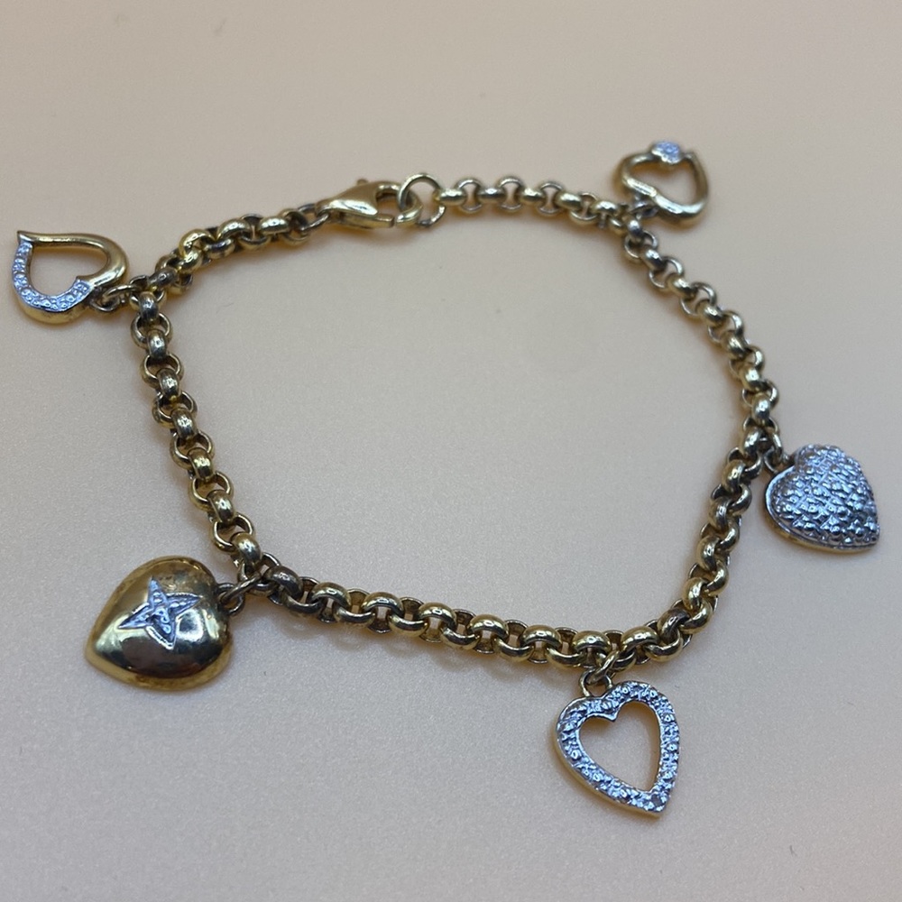 Vintage Heart Charm Bracelet
